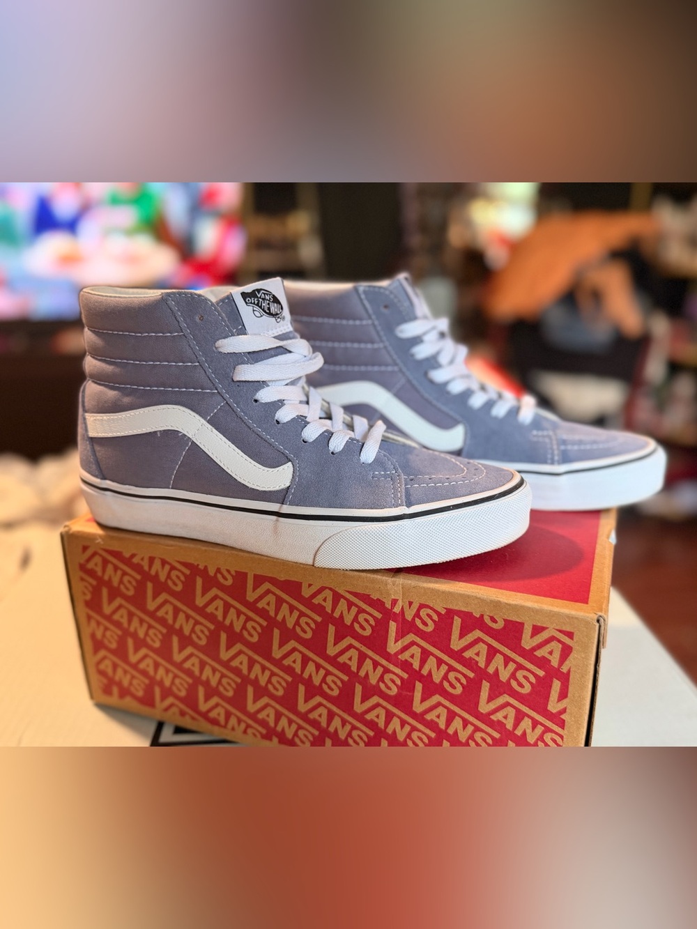 Vans Sk8-Hi High Top Sneakers - Blue Granite & White